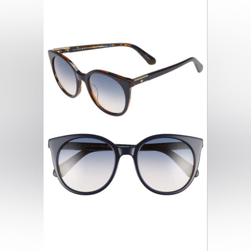 Kate Spade New York akayla 52mm cat eye sunglasses, One Size, BLACK/ BLUE